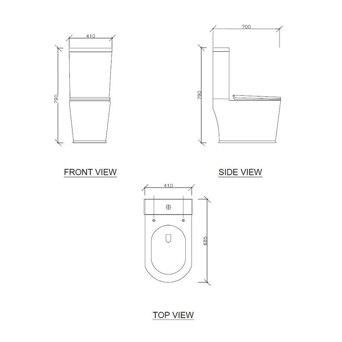 Milano Luxe Rimless Wc Pro One Piece S-Trap 250Mm 1913 700x410x790Mm White- Made In China
