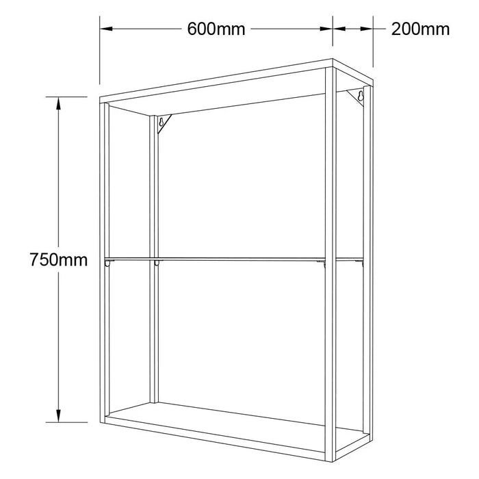 Milano Plus Rufus Metal Shelf (Hs16513) 600*750*150Mm