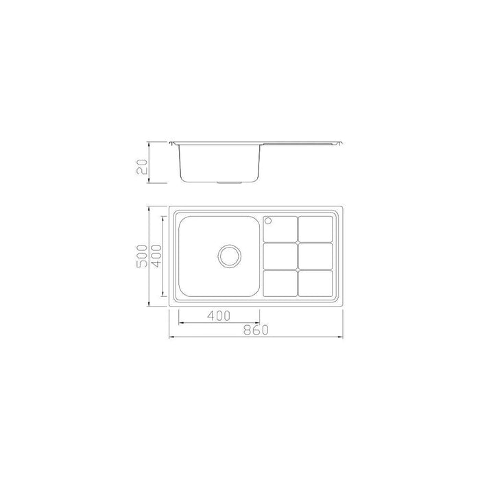 SS Kitchen Sink Bl-890 High Grade Inset Sb/Sd-Milano