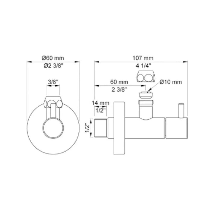 Milano Eagle Angle Valve Matt Black