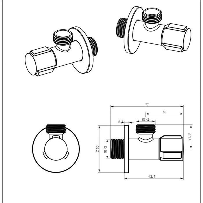 Milano Omega Angle Valve English Gold-Made In China