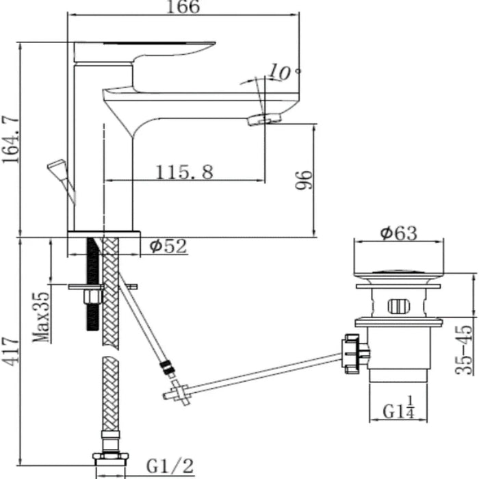 Milano Vifa Basin Mixer (Drio2321-0)