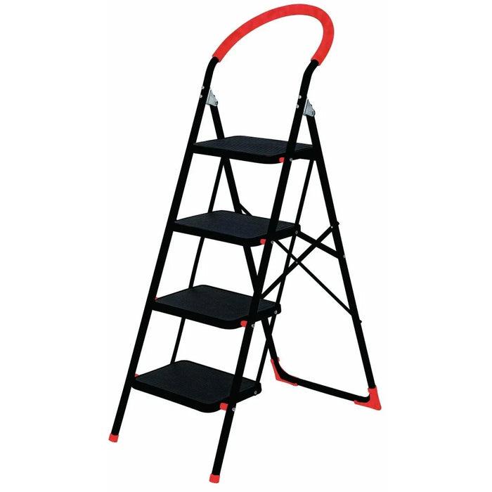 Milano Arnold Household Step Ladder Ty14| 4 Steps Foldable Aluminum Ladder, Durable & Lightweight, Multi-Purpose Indoor & Outdoor Use, Safe Non-Slip Design, Perfect for Home, Kitchen, Garage, DIY Tasks