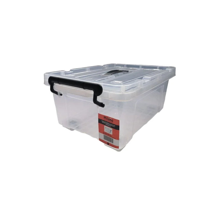 Milano Clear Plastic Storage Box| Durable Transparent Organizer Container for Home, Office & Craft Supplies, Stackable Design, Multi-Purpose Storage Solution for Easy Access & Visibility | 13L