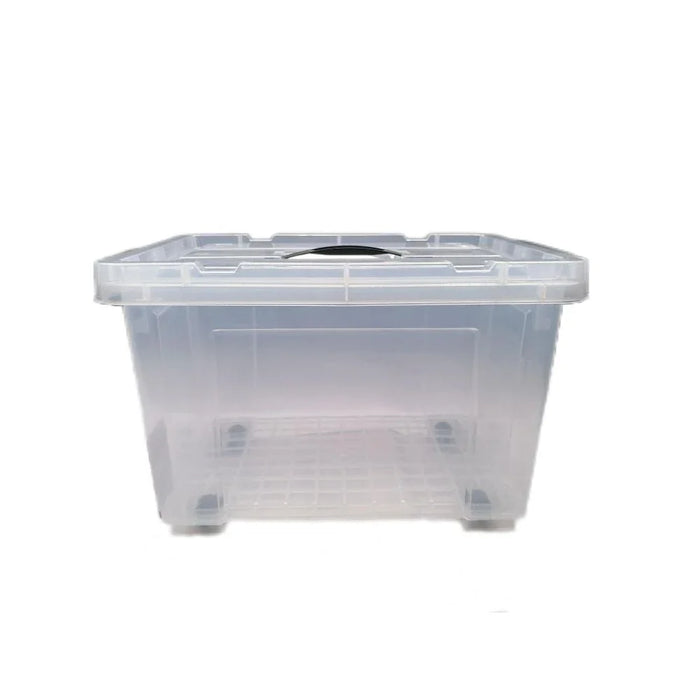 Milano Clear Plastic Box 20L (Rug02) With Wheels 44_30_27.5Cm,Material:Hdpe