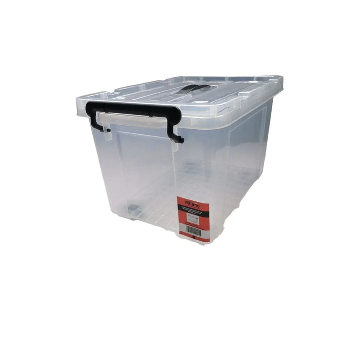 Milano Clear Plastic Box 20L (Rug02) With Wheels 44_30_27.5Cm,Material:Hdpe