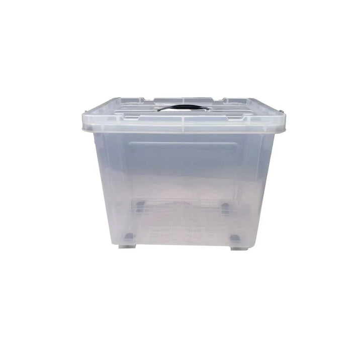 Milano Clear Plastic Box 28L ( Rug03) With Wheels 44_30_35Cm,Material:Hdpe