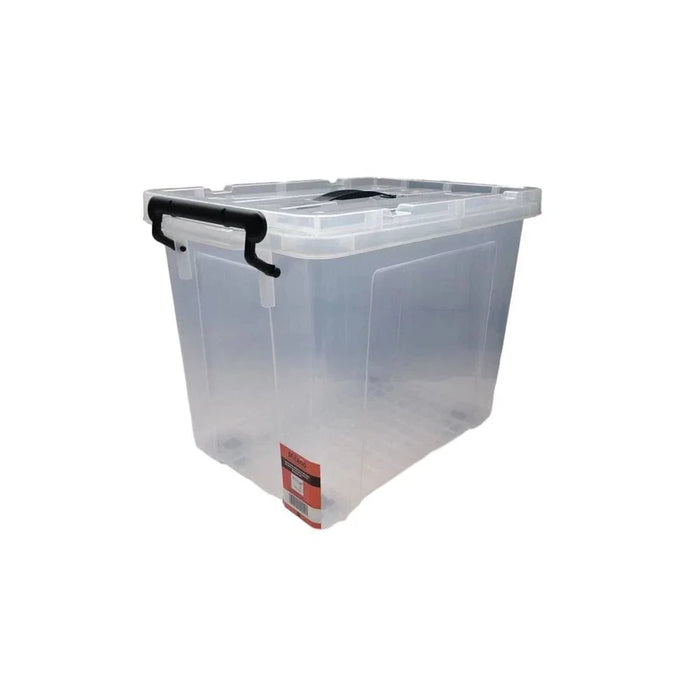 Milano Clear Plastic Box 28L ( Rug03) With Wheels 44_30_35Cm,Material:Hdpe