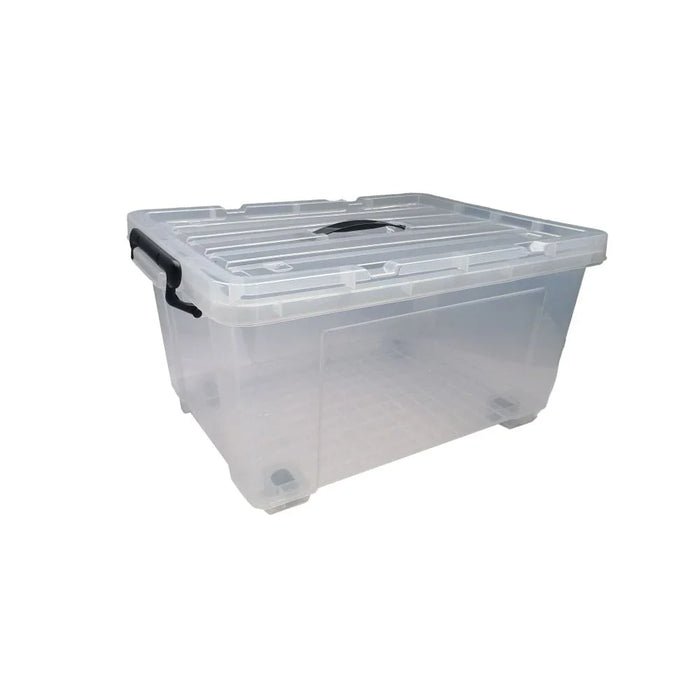 Milano Clear Plastic Box 35L ( Rug04) With Wheels 53.5_39_27.5Cm