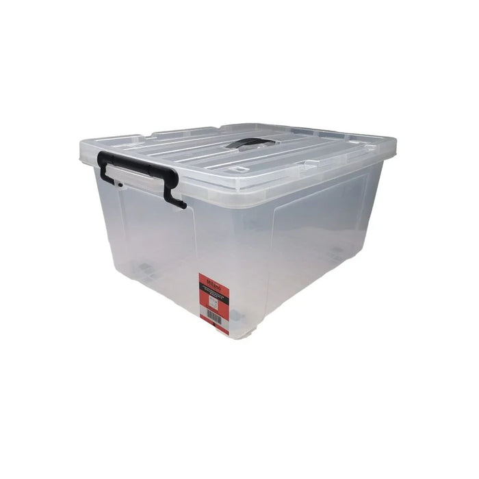 Milano Clear Plastic Box 35L ( Rug04) With Wheels 53.5_39_27.5Cm