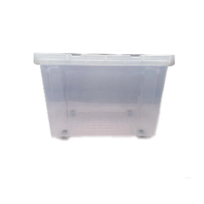 Milano Clear Plastic Box 48L (Rug05) With Wheels 53.5_39_35Cm