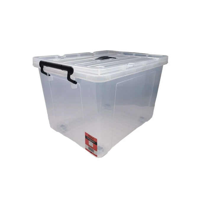 Milano Clear Plastic Box 48L (Rug05) With Wheels 53.5_39_35Cm