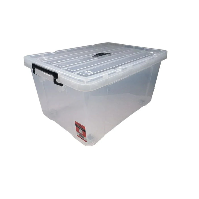 Milano Clear Plastic Box 65L (Rug06) With Wheels 66_45_33.5Cm