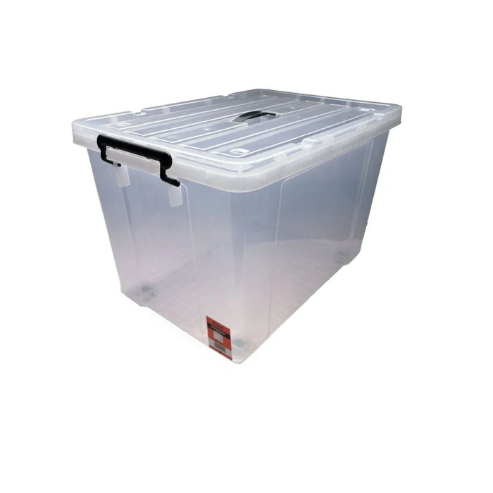 Milano Clear Plastic Box 85L (Rug07) With Wheels 66_45_43Cm