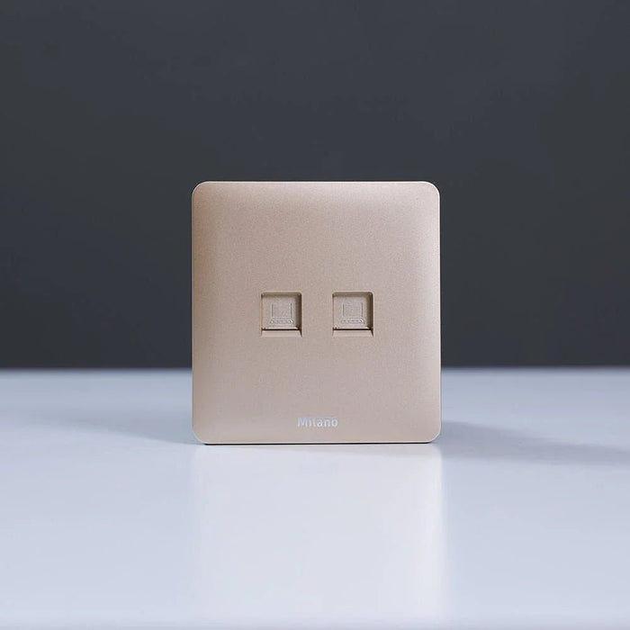 Milano Dual Computer Outlet Cat6 Gd Ps