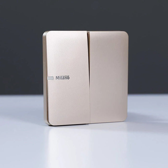 Milano 10A 2 Gang 1 Way Switch Gd Ps
