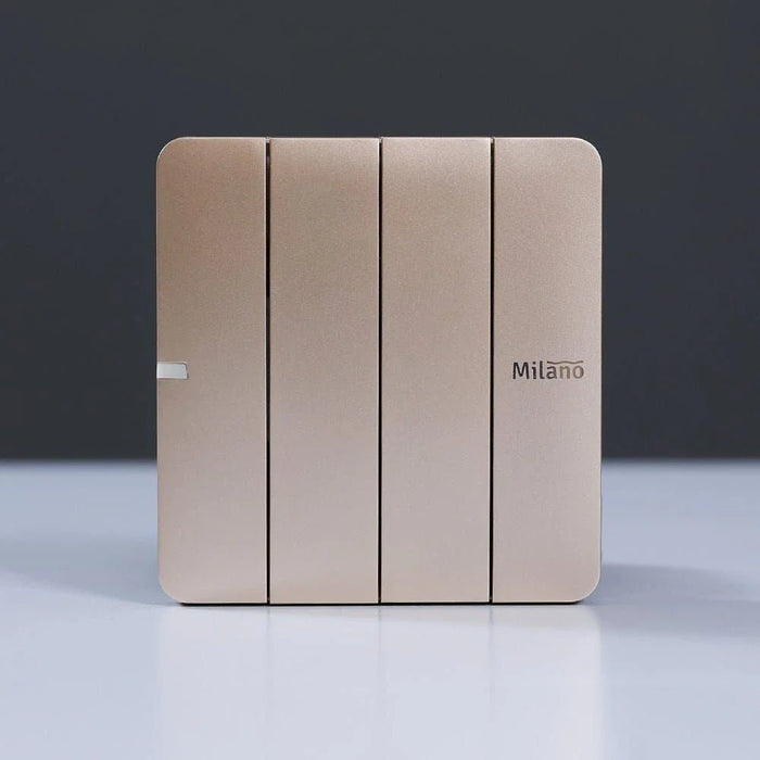 Milano 10A 4 Gang 1 Way Switch Gd Ps