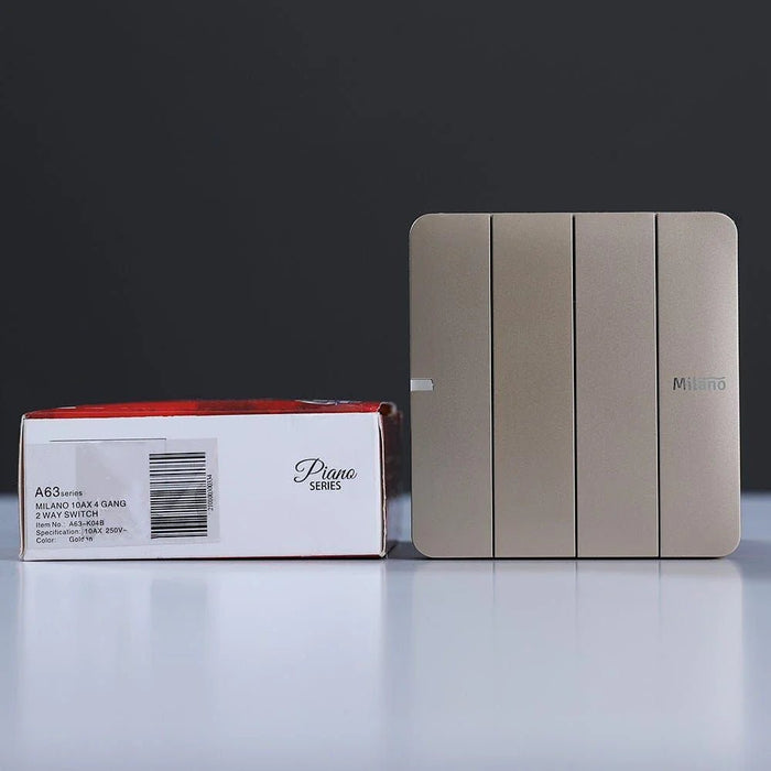 Milano 10A 4 Gang 2 Way Switch Gd Ps