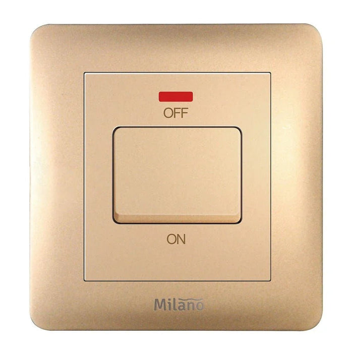 Milano 20A Dp Switch With Neon Gd Ps