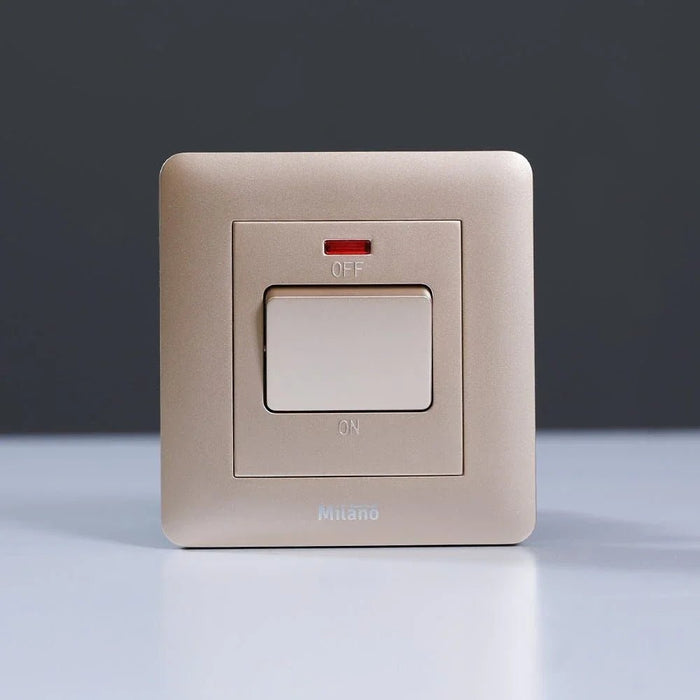 Milano 20A Dp Switch With Neon Gd Ps