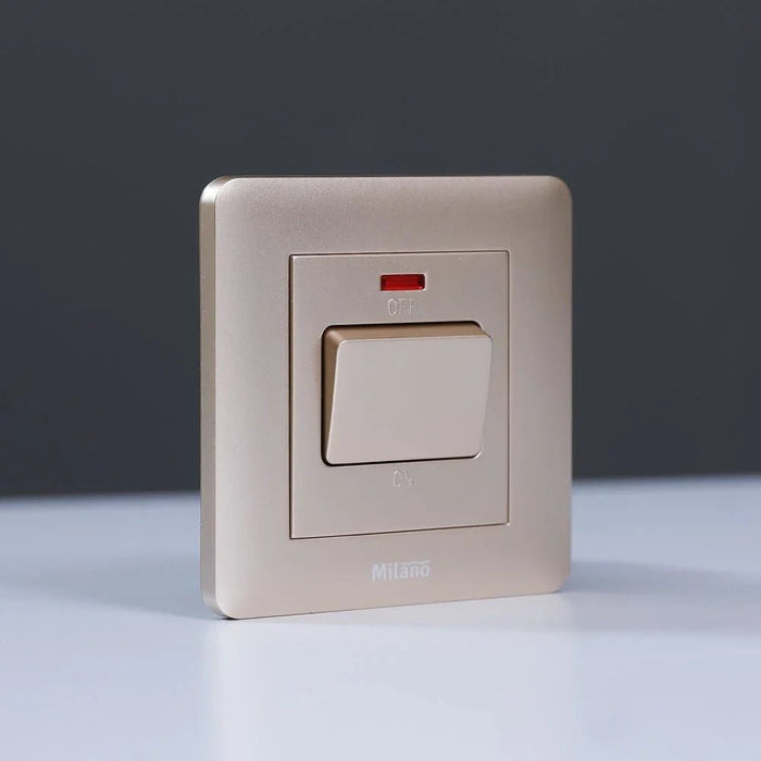 Milano 20A Dp Switch With Neon Gd Ps
