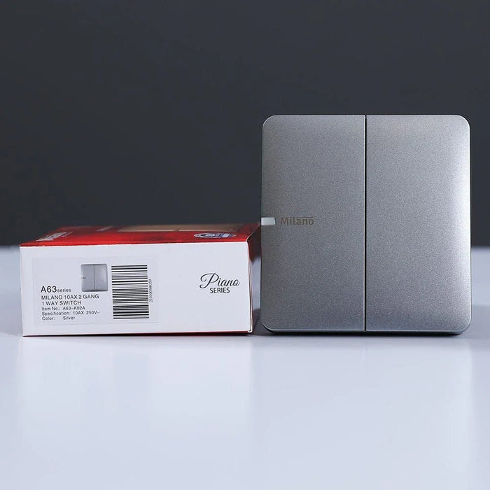 Milano 10A 2 Gang 1 Way Switch Sl Ps