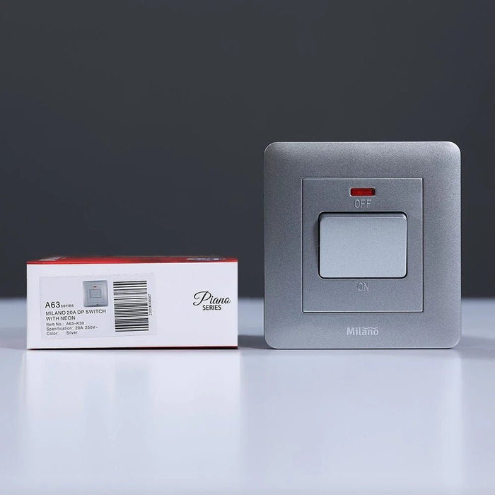 Milano 20A Dp Switch With Neon Sl Ps