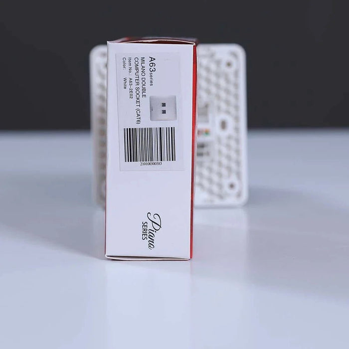 Milano Dual Computer Outlet Cat6 Wh Ps