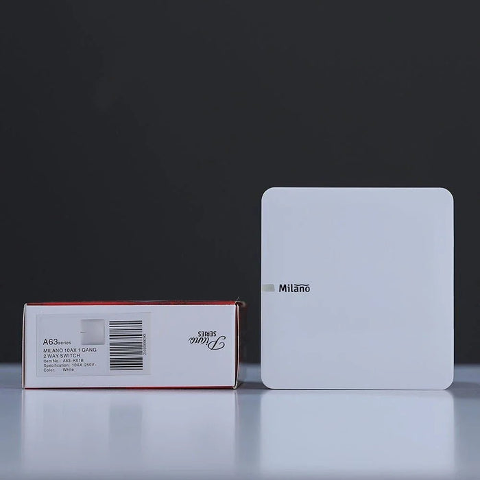 Milano 10A 1 Gang 2 Way Switch WH PS