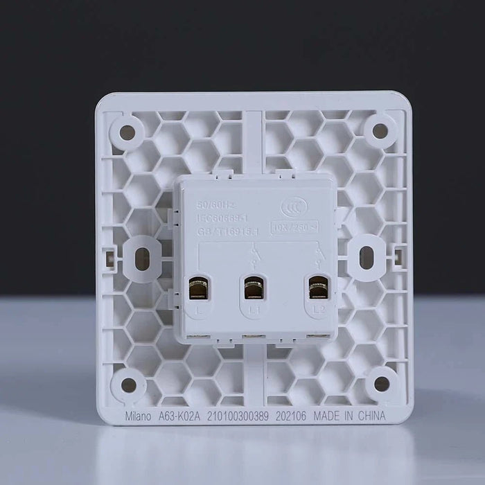 Milano 10A 2 Gang 1 Way Switch Wh Ps