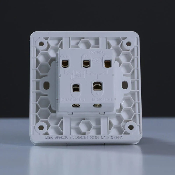 Milano 10A 3 Gang 1 Way Switch Wh Ps