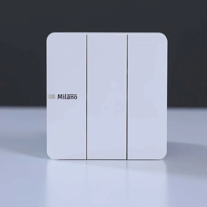 Milano 10A 3 Gang 2 Way Switch Wh Ps
