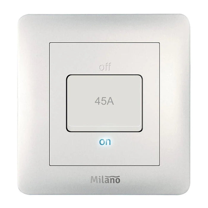 Milano 45A Dp Switch With Led Indicator Wh Ps