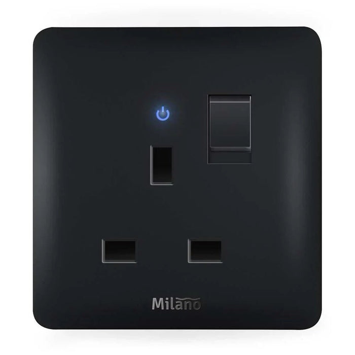 Milano 13A Single Switched Socket Mblk Ps (A63-C1