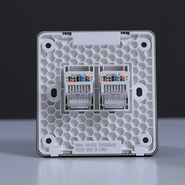 Milano Dual Data Socket (Cat-6)Mblk Ps