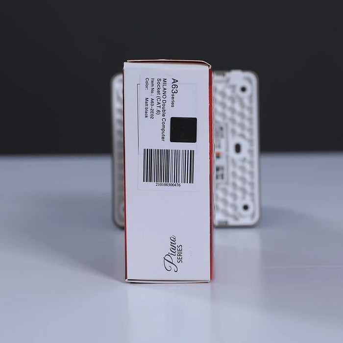 Milano Dual Data Socket (Cat-6)Mblk Ps