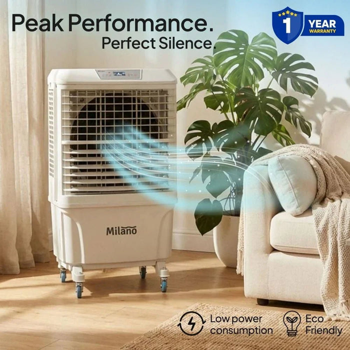 Milano Air Cooler - Thunder - 300 W/ 80 L Water Tank - Grey/Blue - With 1-Year Warranty