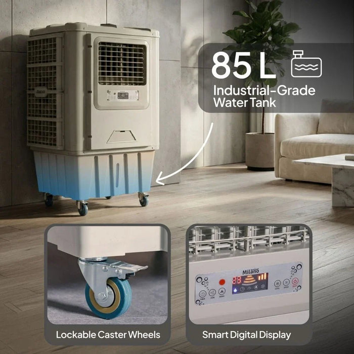 Milano Air Cooler - Jet - 750 W/ 85 L Water Tank - Light Grey - With 1-Year Warranty