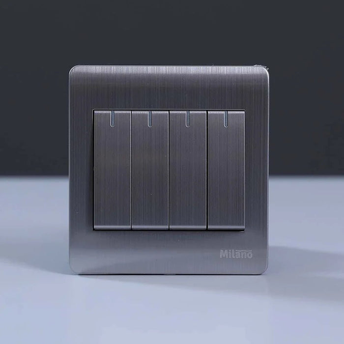 Milano 10A 4 Gang 1 Way Switch Sl