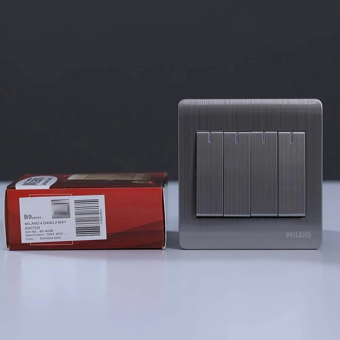 Milano 10A 4 Gang 2 Way Switch Sl