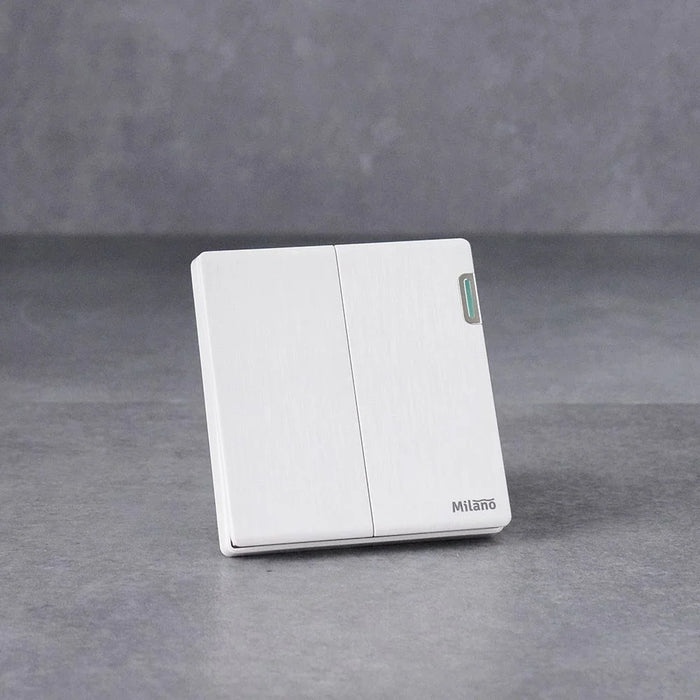 Milano 10A 2G 2W Switch Aura Wh