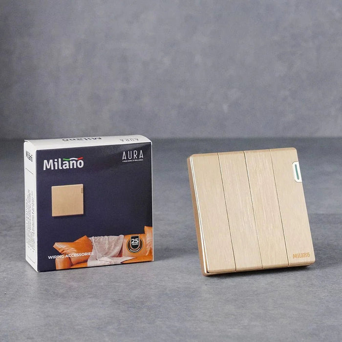 Milano 10A 4G 2W Switch Aura Gld