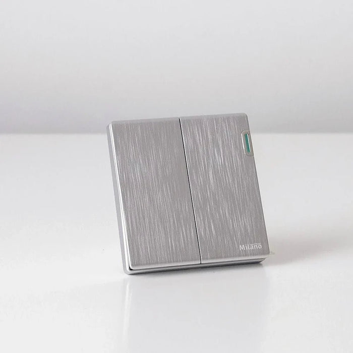 Milano 10A 2G 2W Switch Aura Slvr