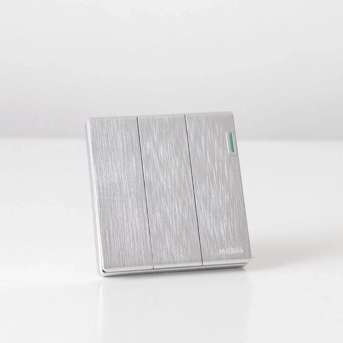 Milano 10A 3G 2W Switch Aura Slvr