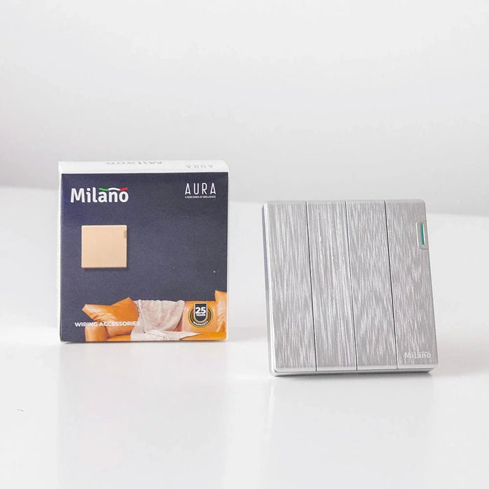 Milano 10A 4G 1W Switch Aura Slvr