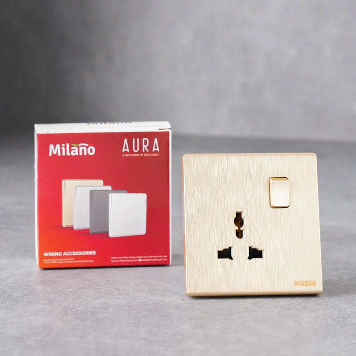 Milano 16A Universal Socket Aura Gld