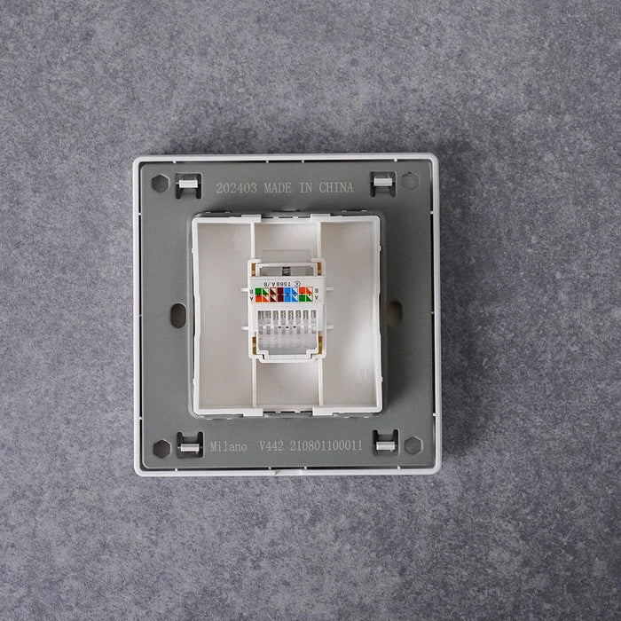 Milano Single Data Outlet Cat6 Aura Wh