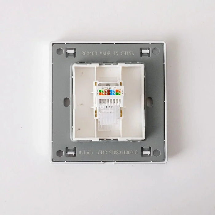 Milano Single Data Outlet Cat6 Aura Slvr