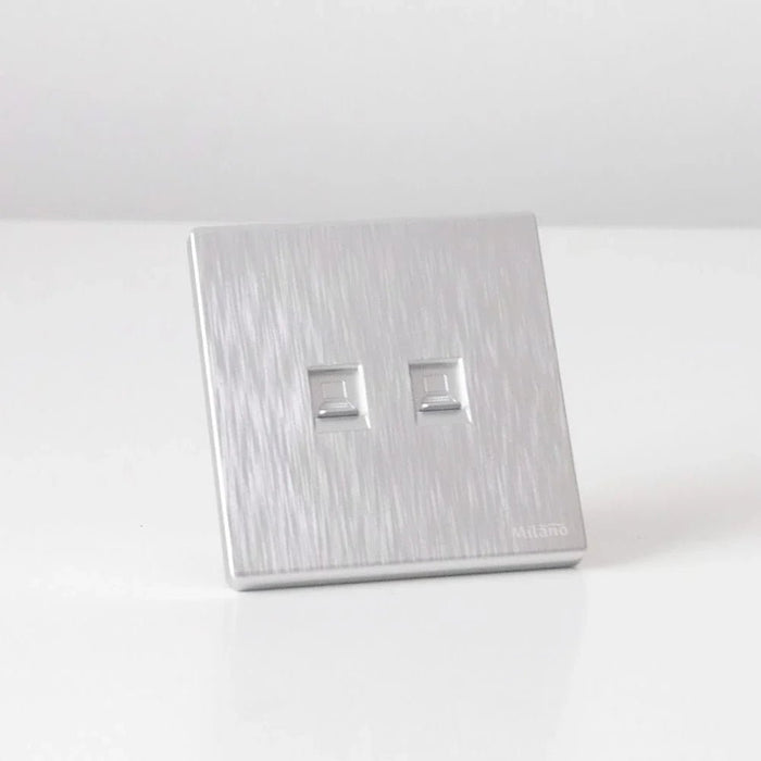 Milano Dual Data Outlet Cat6 Aura Slvr