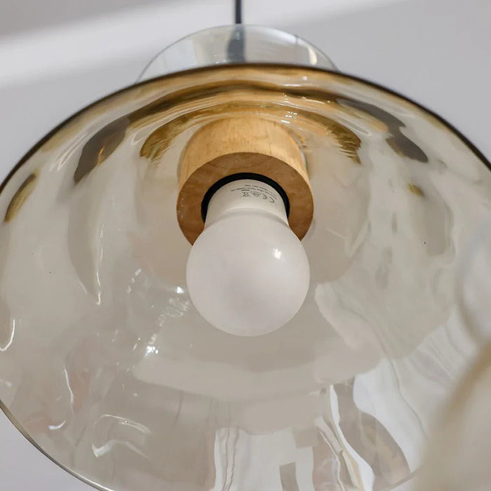 Seon Glass Pendant Chandelier - D250xH1500 mm - Amber - With 2-Year Warranty
